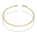 MR14PD019 Pulsera Dama Oro 14K Florentino Ancla Diamantada 3 Mm x 18.5 Cm