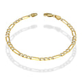 MR14PD023 Pulsera Dama Oro 14K Figaro Diamantada 3*1 4 Mm x 19 Cm
