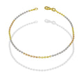 MR14PD062 Pulsera Dama Oro Sólido 14K Mod Bolitas Barrilete Diamantadas Florentino 1.5 mm x 18 cm