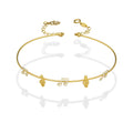 MR14PD091 Pulsera Dama Oro Sólido 14K Aro Notas Musicales Súper Ligero Ajustable 18 a 20 cm