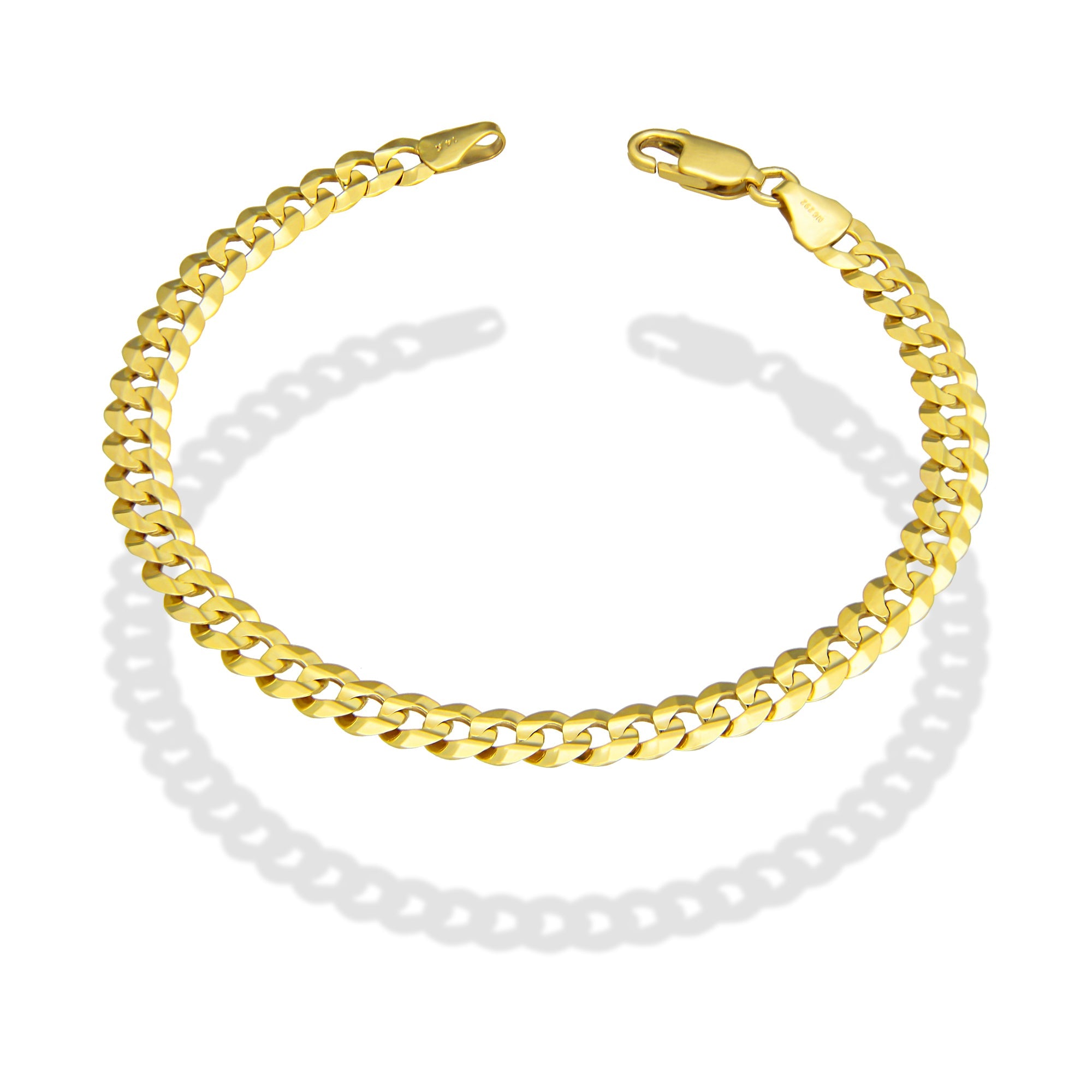 MR14PD103 Pulsera Dama Oro Sólido 14K Mod Cubana Americana 1*0 Lisa 5 mm x 18 cm