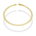 MR14PD104 Pulsera Dama Oro Sólido 14K Mod Cubana Americana 1*0 Diamantada 3.2 mm x 18 cm