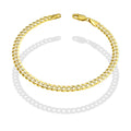 MR14PD105 Pulsera Dama Oro Sólido 14K Mod Cubana Americana 1*0 Diamantada 4.5 mm x 18 cm