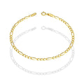 MR14PD110 Pulsera Dama Oro Sólido 14K Mod Fígaro 3*1 Lisa 2.7 mm x 18 cm