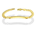 MR14PD118 Pulsera Esclava Dama Oro Sólido 14K Mod Cubana Americana Diamantada 7 mm x 18 cm