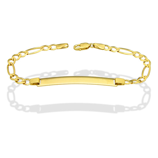 MR14PD119 Pulsera Esclava Dama Oro Sólido 14K Mod Fígaro 3*1 Lisa 4.5 mm x 18 cm