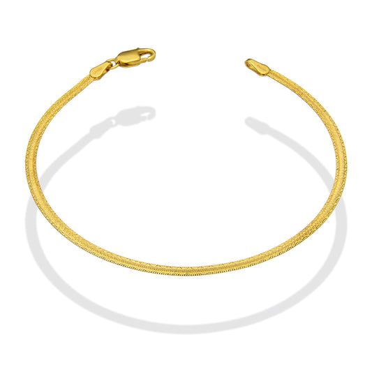 MR14PD132 Pulsera Dama Oro Sólido 14K Modelo Súper Flex Plana 2 mm x 18.5 cm
