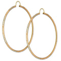 NR14AR028 Arete Arracada Oro Sólido 14K Tubo 2 mm Láser Florentino Diamantado DIámetro 5.8 cm