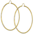NR14AR029 Arete Arracada Oro Sólido 14K Tubo 2 mm Láser Florentino Diamantado DIámetro 6.9 cm