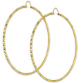 NR14AR030 Arete Arracada Oro Sólido 14K Tubo 2 mm Láser Florentino Diamantado DIámetro 7.4 cm