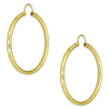 NR14AR034 Arete Arracada Oro Sólido 14K Facetada Tubo 2.5 mm Diámetro 3.6 cm