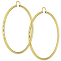 NR14AR038 Arete Arracada Oro Sólido 14K Facetada Tubo 2.5 mm Diámetro 7 cm