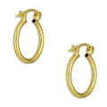 NR14AR040 Arete Arracada Oro Sólido 14K Tubo Liso 2 mm Diámetro 1.6 cm