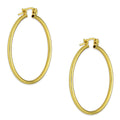 NR14AR043 Arete Arracada Oro Sólido 14K Tubo Liso 2 mm Diámetro 3 cm