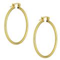 NR14AR044 Arete Arracada Oro Sólido 14K Tubo Liso 2 mm Diámetro 3.5 cm