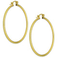 NR14AR045 Arete Arracada Oro Sólido 14K Tubo Liso 2 mm Diámetro 4.3 cm