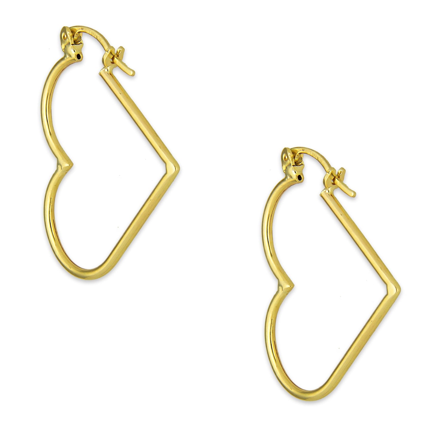 NR14AR046 Arete Arracada Oro Sólido 14K Corazón Liso Diámetro 3 cm