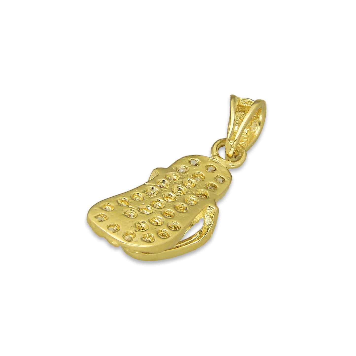 NR14DJ157 Dije Oro Sólido 14K Chanclita con Zirconias Blancas .9 cm x 2.5 cm