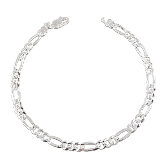 LPPC063 Pulsera Figaro 3x1 de 4 mm x 19 cm en Plata Ley .925 1509438951
