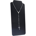 LPR009 Rosario De Plata .925 Liso Bola 3 Mm X 50 Cm De Largo Cruz R 1329766145