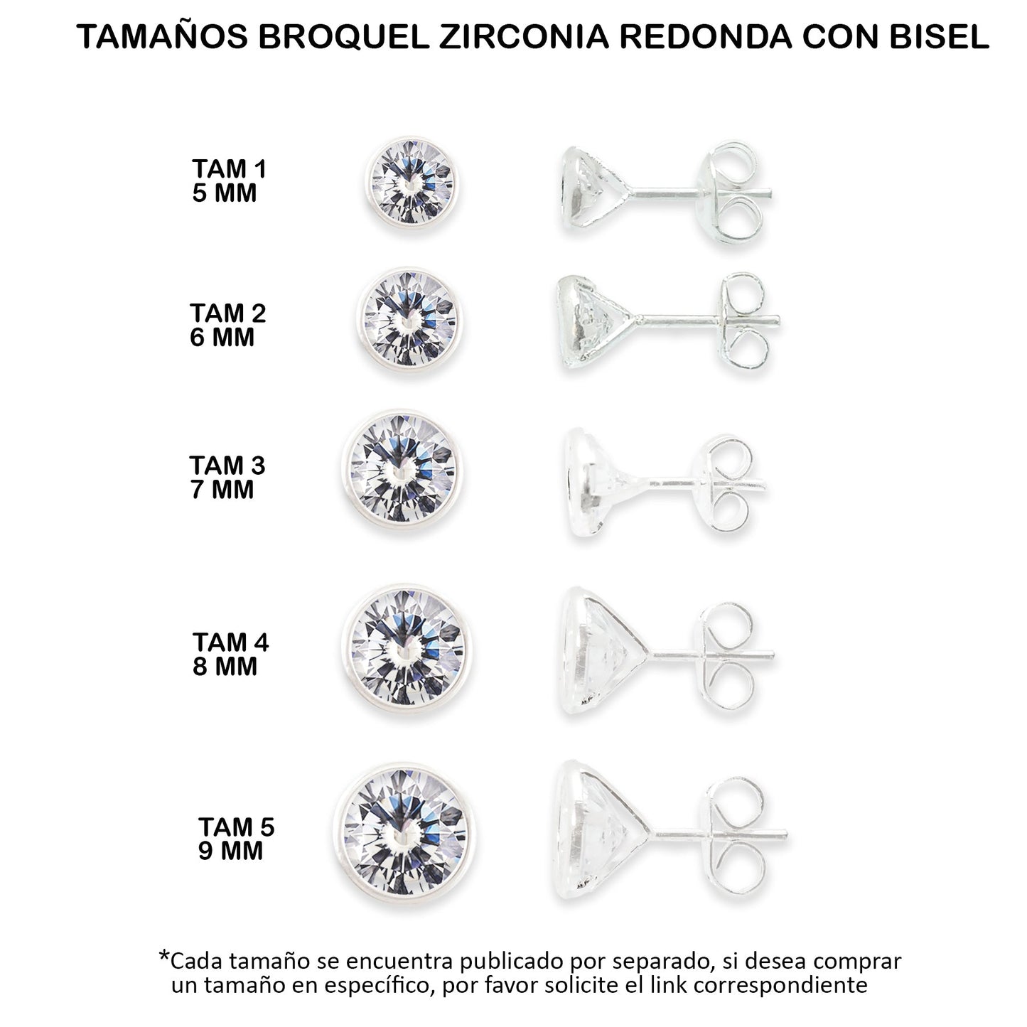 LPAP042 Aretes Broquel Zirconia Red C B 5 mm Tam 1 Plata .925 Taxco 1441616120