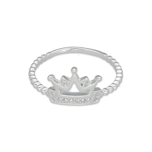 TMPAD010 Anillo de Corona Tipo Quinceañera en Plata Fina.925