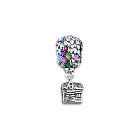 TMPCH002 Dije Charm Pand Casa con Globos Up en Plata Fina .925
