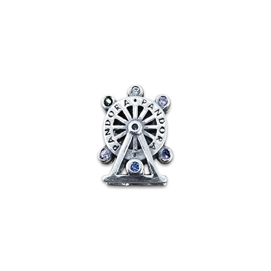 TMPCH014 Dije Charm Pand Rueda de la Fortuna Multicolor en Plata Fina .925