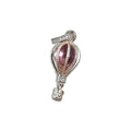 TMPCH021 Dije Charm Pand Globo Plata Rosa Piedra Redonda Rosa en Plata Fina .925