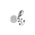 TMPCH024 Dije Charm Pand Ancla con Esmalte Blanco en Plata Fina .925