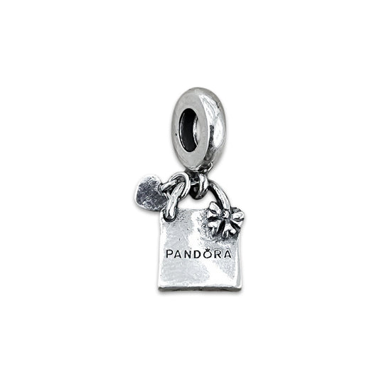 TMPCH025 Dije Charm Pand Bolsa de Regalo Con Moño en Plata Fina .925