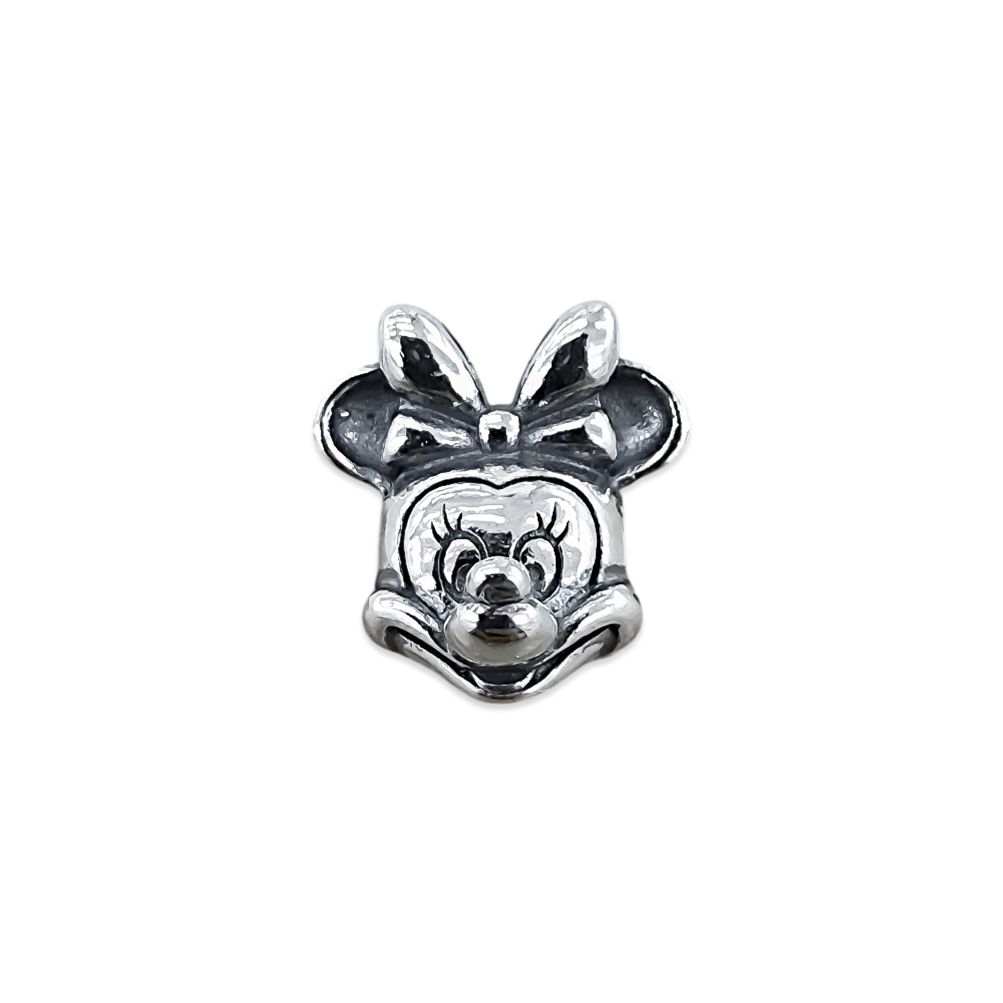 TMPCH028 Dije Charm Pand Minnie Cabeza Lisa en Plata Fina .925