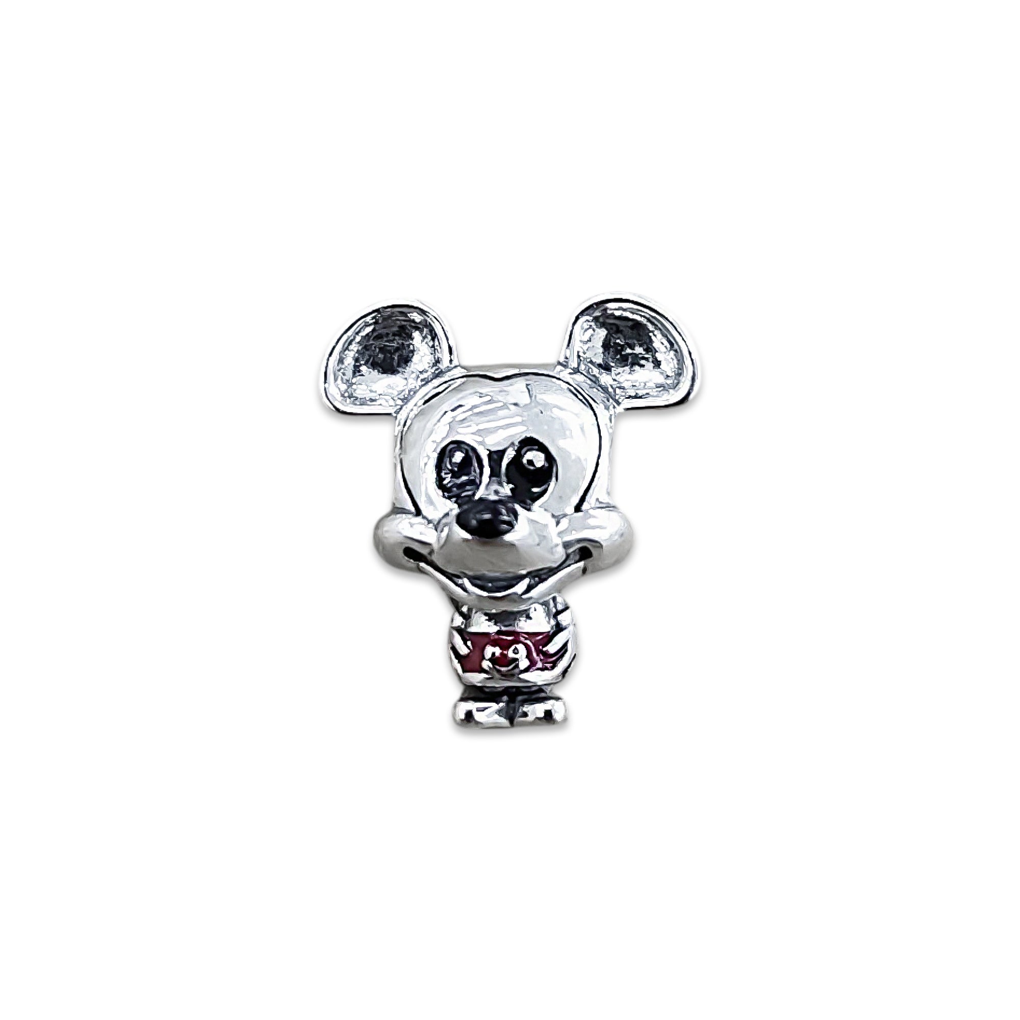 TMPCH036 Dije Charm Pand Mickey Short Rojo en Plata Fina .925