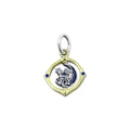 TMPCH045 Dije Charm Pand Circulo Dorado Minnie y Mickey en Luna en Plata Fina .925
