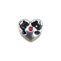 TMPCH046 Dije Charm Pand Corazón Bombeado Siluetas Kissing en Plata Fina .925
