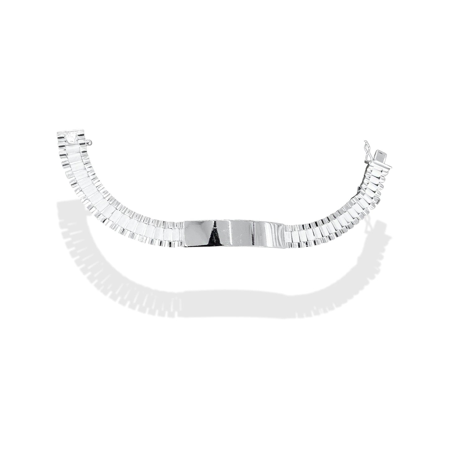TMPPC001-21 Pulsera Esclava Caballero Eslabón Rlx Clásico 21 cm en Plata Fina .925
