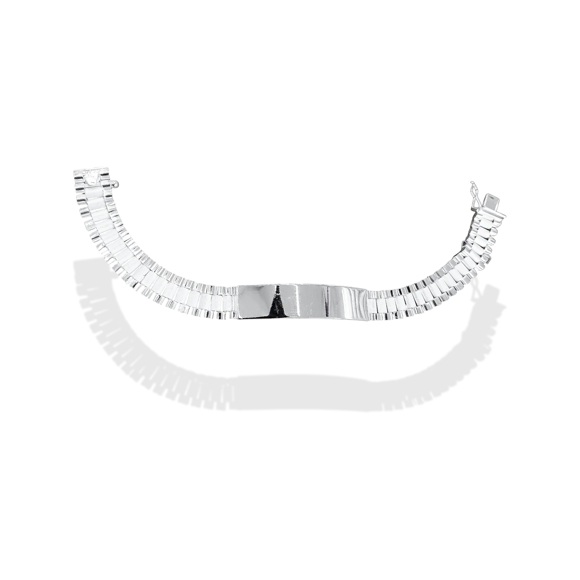 TMPPC001-21 Pulsera Esclava Caballero Eslabón Rlx Clásico 21 cm en Plata Fina .925