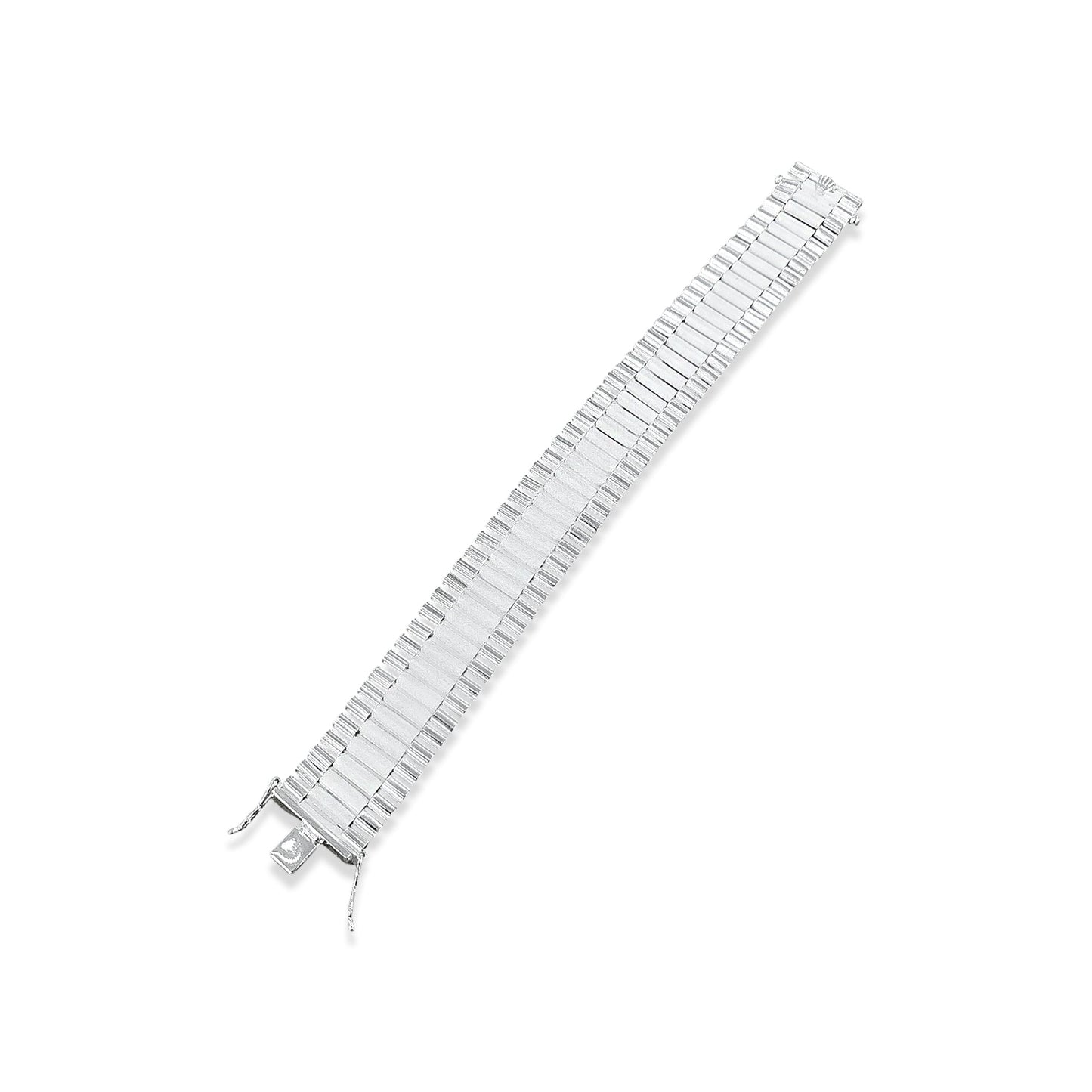 TMPPC002-20 Pulsera Caballero Modelo Rlx Clásica 2 cm de Ancho x 20 cm de Largo en Plata Fina .925