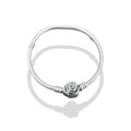 TMPPD002-19 Pulsera Dama Pand Broche Rose 19 cm en Plata Fina .925
