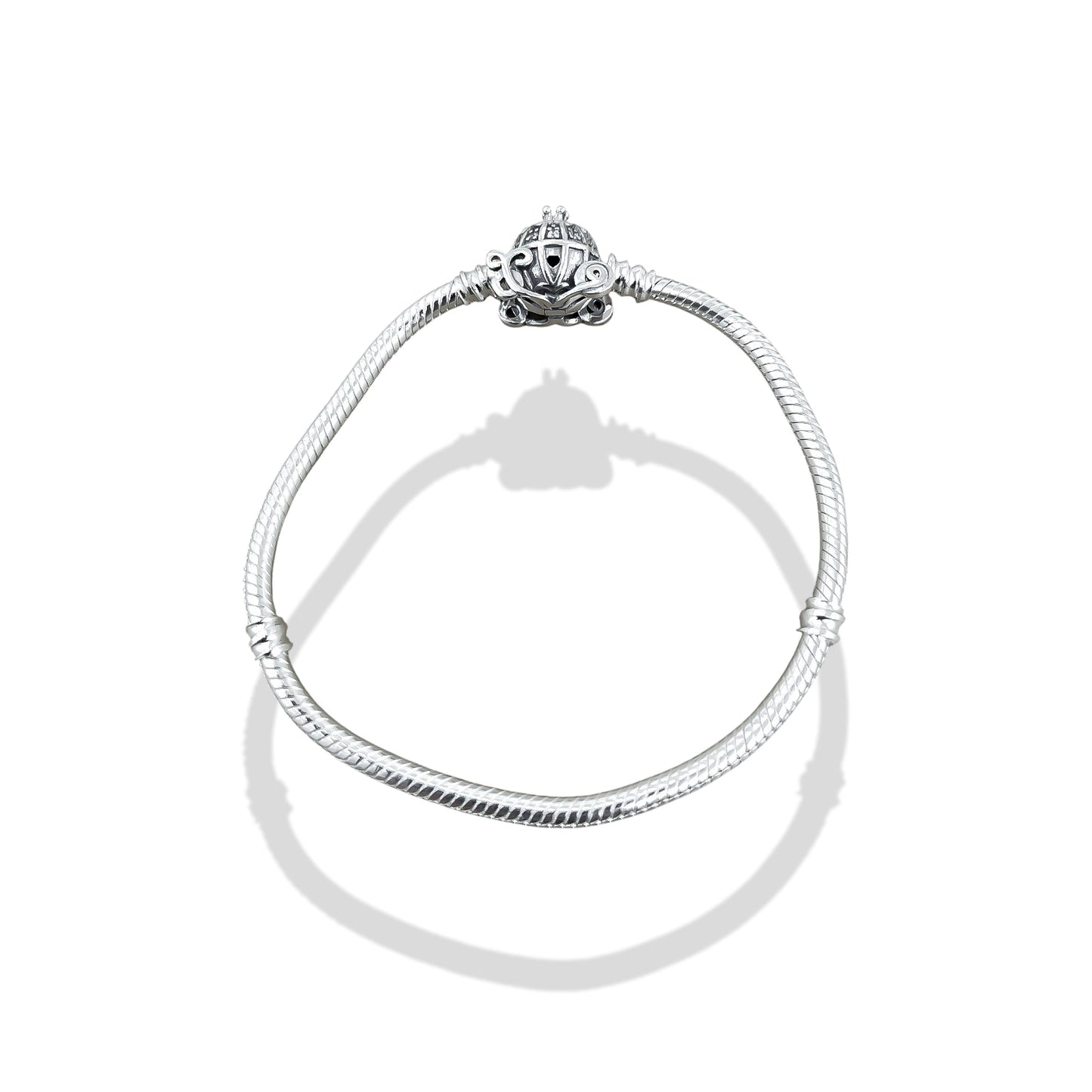TMPPD003-18 Pulsera Dama Pand Carruaje Cenicienta 18 cm en Plata Fina .925