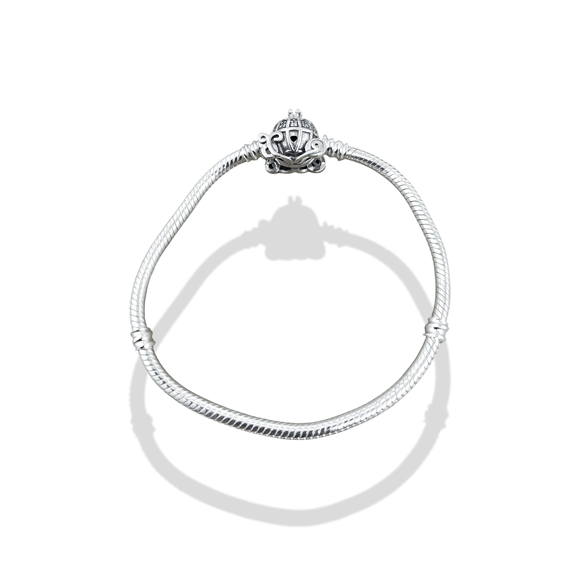 TMPPD003-18 Pulsera Dama Pand Carruaje Cenicienta 18 cm en Plata Fina .925