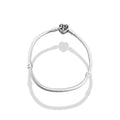 TMPPD005-17 Pulsera Dama Pand Corazón Floral 17 cm en Plata Fina .925