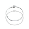 TMPPD006-17 Pulsera Dama Pand Corazón Mickey con Zirconias 17 cm en Plata Fina .925