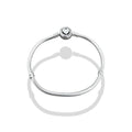 TMPPD011-18 Pulsera Dama Pand Corazón Centro Blanco 18 cm en Plata Fina .925