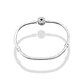 TMPPD018-17 Pulsera Dama Pand Círculo Estrella Centro Negro 17 cm en Plata Fina .925