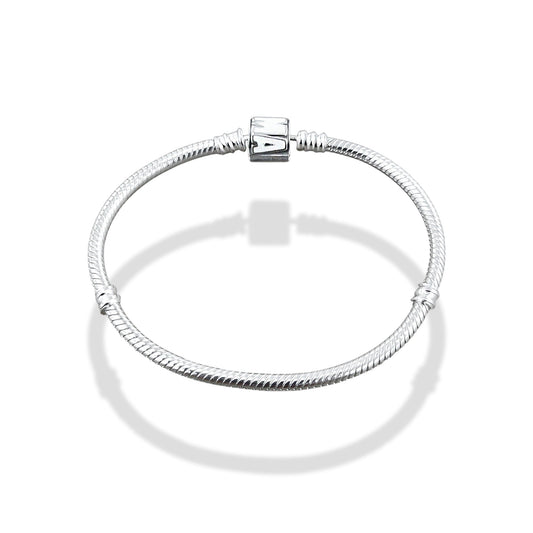 TMPPD025-17 Pulsera Dama Pand Marvel Esmalte Blanco 17 cm en Plata Fina .925