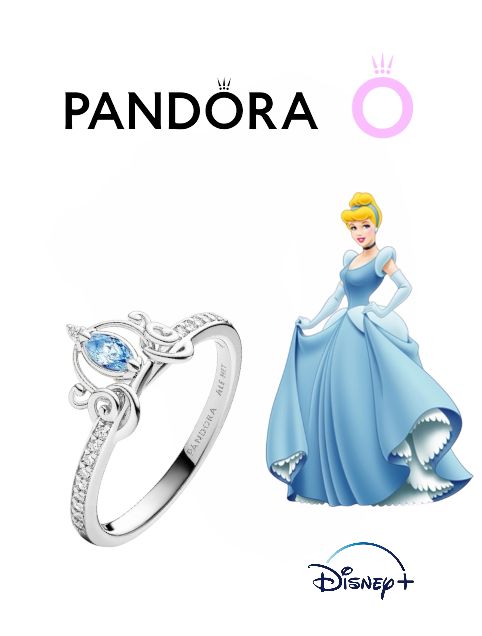 TMPAD006 Anillo Pand Princesas Cenicienta en Plata Fina .925