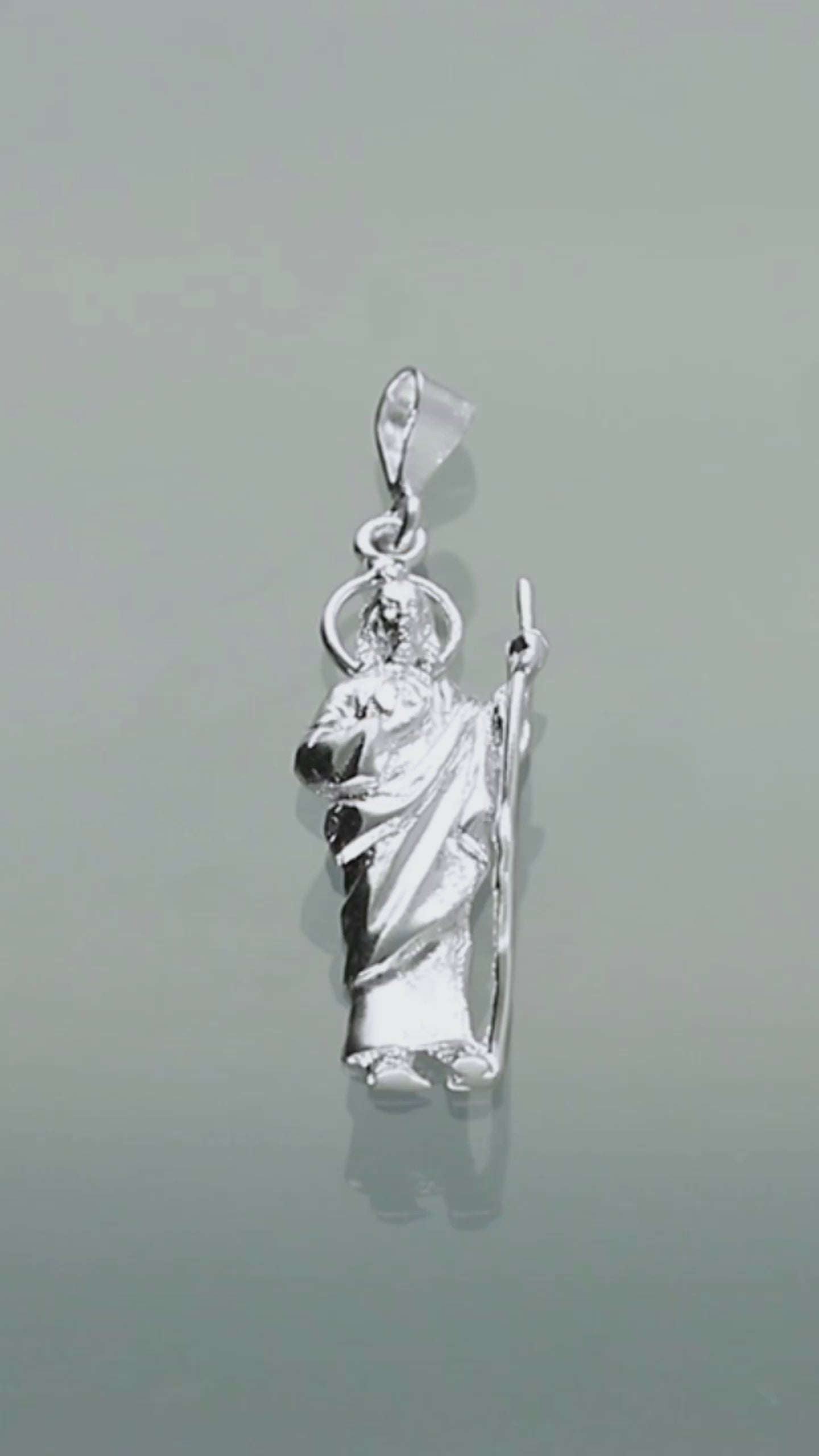 LPDJ028 Dije San Judas Laser En Plata .925 Con Zirconia Taxco Gro MLM843529816
