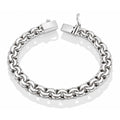 LPPC014 Pulsera Tejido Chino 8.2 mm x 21 cm en Plata Ley .925